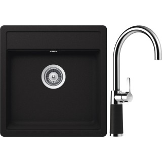 Set Schock S23-8 (dřez Nemo N-100S Onyx + baterie SC-520 Onyx)