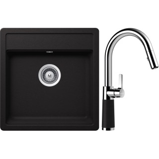 Set Schock S23-9 (dřez Nemo N-100S Nero + baterie SC-520.120 Nero)