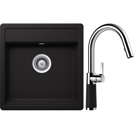 Set Schock S23-9 (dřez Nemo N-100S Nero + baterie SC-520.120 Nero)