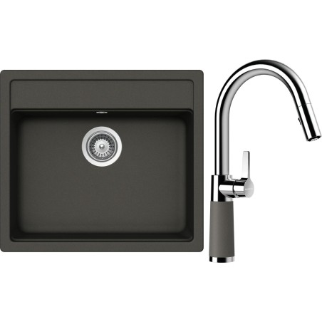 Set Schock S24-9 (dřez Nemo N-100 Asphalt + baterie SC-520.120 Asphalt)