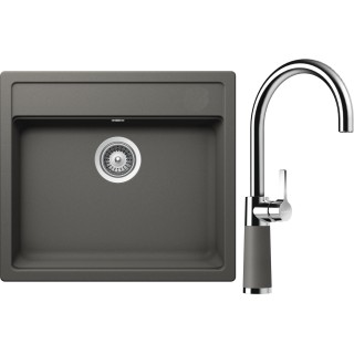 Set Schock S9-6 (dřez Mono N-100 Silverstone + baterie SC-520 Silverstone)