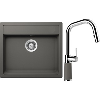 Set Schock S9-9 (dřez Mono N-100 Silverstone + baterie SC-530.120 Silverstone)