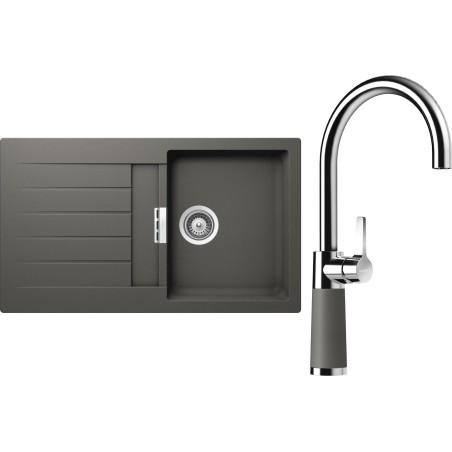 Set Schock S1-6 (dřez Signus D-100 Silverstone + baterie SC-520 Silverstone)