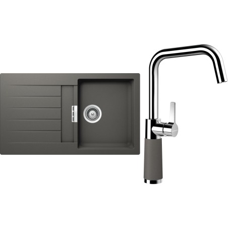 Set Schock S1-8 (dřez Signus D-100 Silverstone + baterie SC-530 Silverstone)