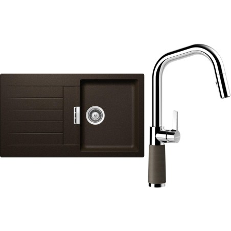 Set Schock S1-9 (dřez Signus D-100 Bronze + baterie SC-530.120 Bronze)