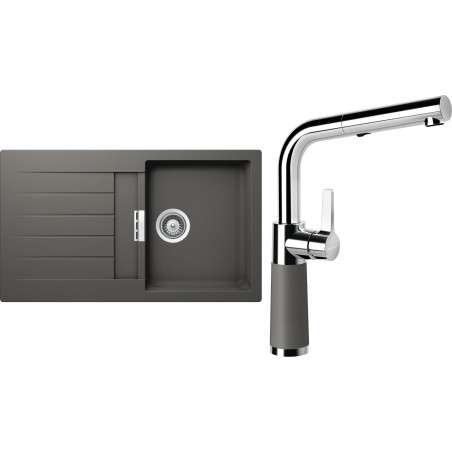 Set Schock S1-11 (dřez Signus D-100 Silverstone + baterie SC-540.120 Silverstone)