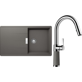 Set Schock S16-7 (dřez Tia D-100 Silverstone + baterie SC-520.120 Silverstone)