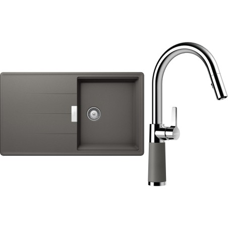 Set Schock S16-7 (dřez Tia D-100 Silverstone + baterie SC-520.120 Silverstone)