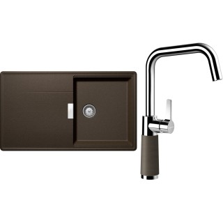 Set Schock S16-8 (dřez Tia D-100 Bronze + baterie SC-530 Bronze)