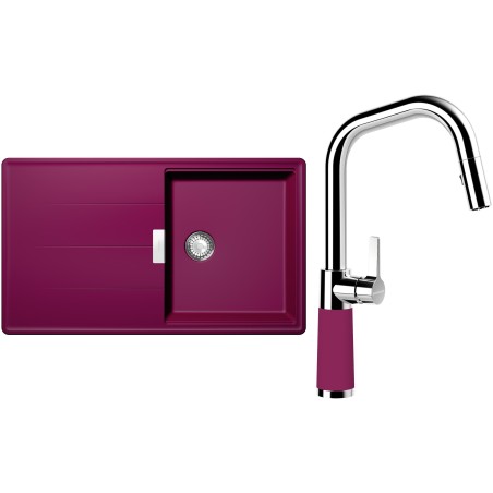 Set Schock S16-9 (dřez Tia D-100 Berry + baterie SC-530.120 Berry)