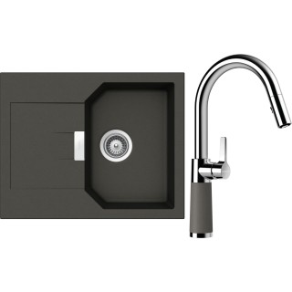 Set Schock S18-9 (dřez Manhattan D-100XS Asphalt + baterie SC-520.120 Asphalt)