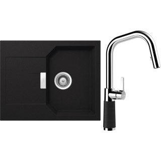 Set Schock S18-11 (dřez Manhattan D-100XS Onyx + baterie SC-530.120 Onyx)