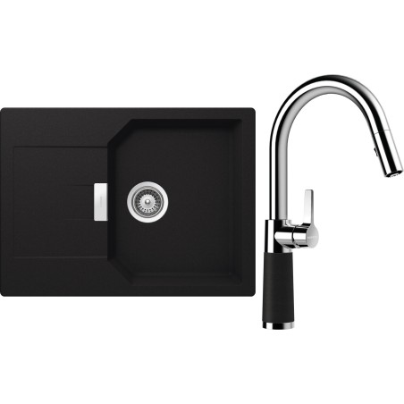 Set Schock S19-9 (dřez Manhattan D-100S Onyx + baterie SC-520.120 Onyx)