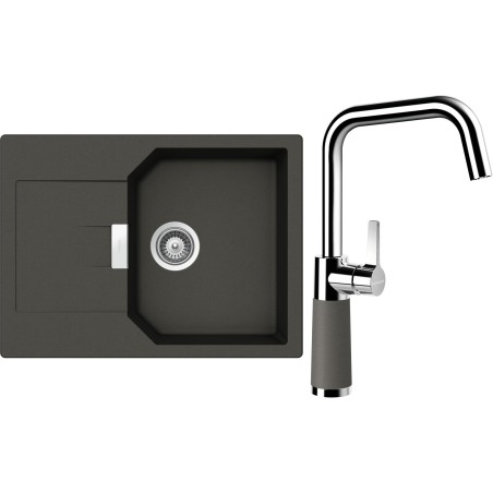 Set Schock S19-10 (dřez Manhattan D-100S Asphalt + baterie SC-530 Asphalt)