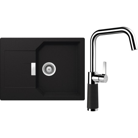 Set Schock S19-10 (dřez Manhattan D-100S Onyx + baterie SC-530 Onyx)