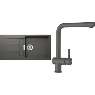 Set Schock S2-1 (dřez Signus D-100L Silverstone + baterie Epos Silverstone)