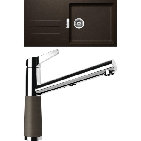 Set Schock S2-5 (dřez Signus D-100L Bronze + baterie SC-510.120 Bronze)