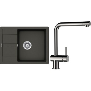 Set Schock S20-5 (dřez Manhattan D-100 Asphalt + baterie Epos Nerezový vzhled)