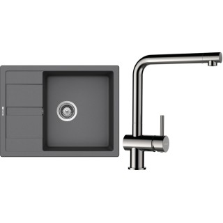 Set Schock S20-5 (dřez Manhattan D-100 Croma + baterie Epos Nerezový vzhled)