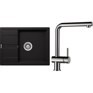 Set Schock S20-5 (dřez Manhattan D-100 Nero + baterie Epos Nerezový vzhled)