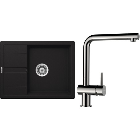 Set Schock S20-5 (dřez Manhattan D-100 Onyx + baterie Epos Nerezový vzhled)