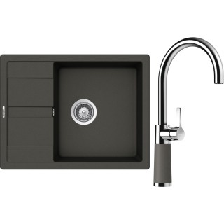 Set Schock S20-8 (dřez Manhattan D-100 Asphalt + baterie SC-520 Asphalt)