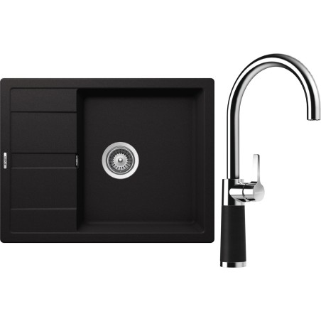 Set Schock S20-8 (dřez Manhattan D-100 Nero + baterie SC-520 Nero)