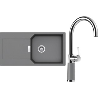 Set Schock S21-8 (dřez Manhattan D-100L Croma + baterie SC-520 Croma)