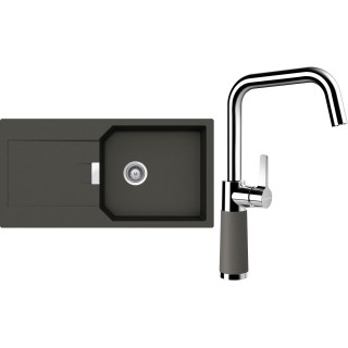 Set Schock S21-10 (dřez Manhattan D-100L Asphalt + baterie SC-530 Asphalt)