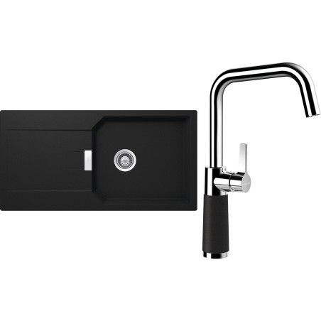 Set Schock S21-10 (dřez Manhattan D-100L Onyx + baterie SC-530 Onyx)