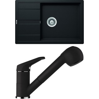 Set Schock S22-2 (dřez Manhattan D-100LS Nero + baterie Cosmo.120 Nero)