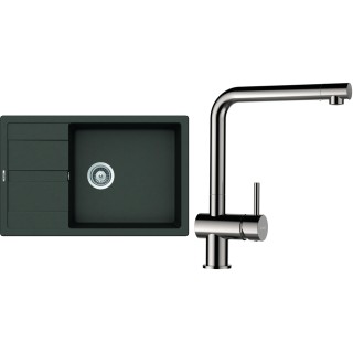 Set Schock S22-5 (dřez Manhattan D-100LS Asphalt + baterie Epos Nerezový vzhled)