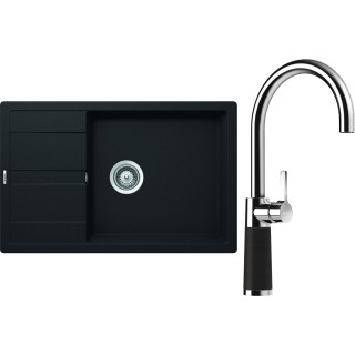 Set Schock S22-8 (dřez Manhattan D-100LS Onyx + baterie SC-520 Onyx)