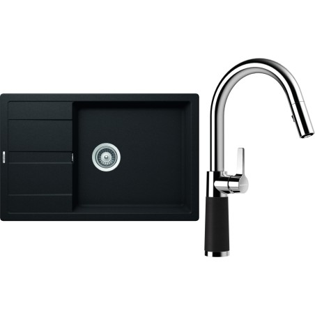 Set Schock S22-9 (dřez Manhattan D-100LS Nero + baterie SC-520.120 Nero)