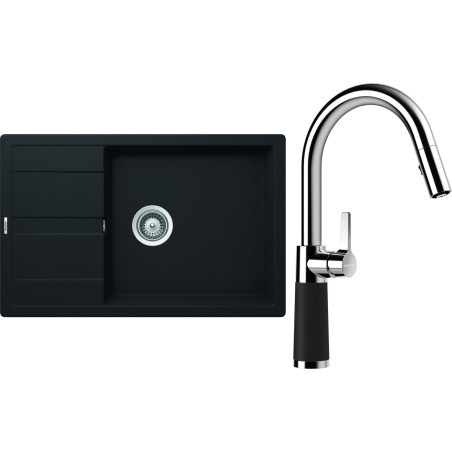 Set Schock S22-9 (dřez Manhattan D-100LS Onyx + baterie SC-520.120 Onyx)