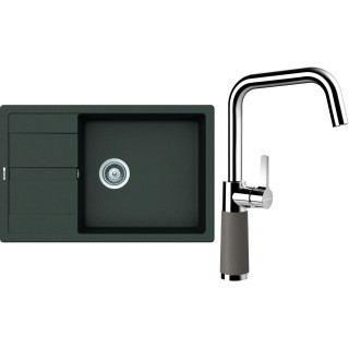 Set Schock S22-10 (dřez Manhattan D-100LS Asphalt + baterie SC-530 Asphalt)