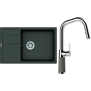 Set Schock S22-11 (dřez Manhattan D-100LS Asphalt + baterie SC-530.120 Asphalt)