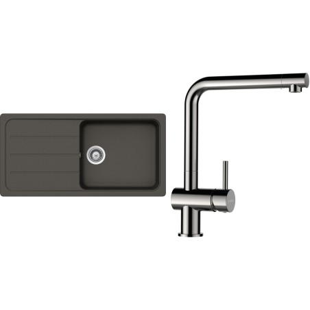 Set Schock S26-5 (dřez Formhaus D-100L Asphalt + baterie Epos Nerezový vzhled)