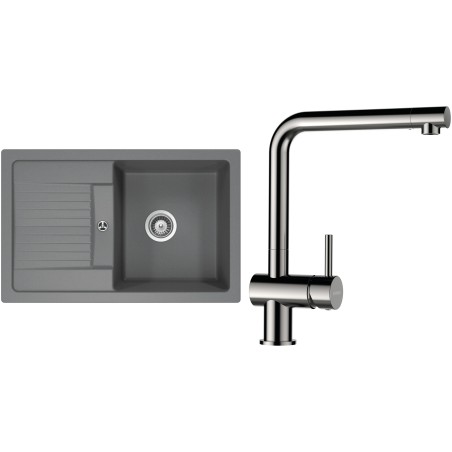 Set Schock S30-5 (dřez Lima D-100S Croma + baterie Epos Nerezový vzhled)