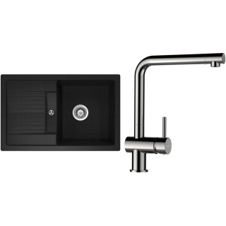 Set Schock S30-5 (dřez Lima D-100S Onyx + baterie Epos Nerezový vzhled)