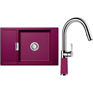 Set Schock S4-7 (dřez Mono D-100XS Berry + baterie SC-520.120 Berry)