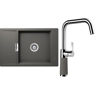 Set Schock S4-8 (dřez Mono D-100XS Silverstone + baterie SC-530 Silverstone)