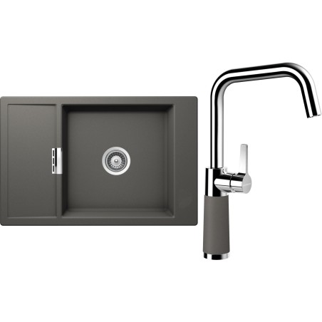 Set Schock S4-8 (dřez Mono D-100XS Silverstone + baterie SC-530 Silverstone)