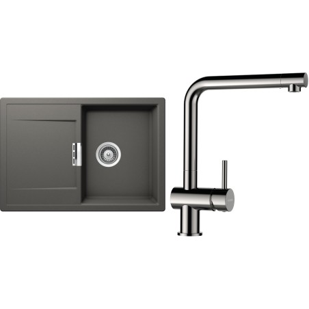 Set Schock S5-3 (dřez Mono D-100S Silverstone + baterie Epos Nerezový vzhled)