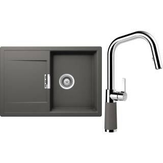 Set Schock S5-9 (dřez Mono D-100S Silverstone + baterie SC-530.120 Silverstone)