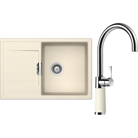 Set Schock S6-6 (dřez Mono D-100 Magnolia + baterie SC-520 Magnolia)