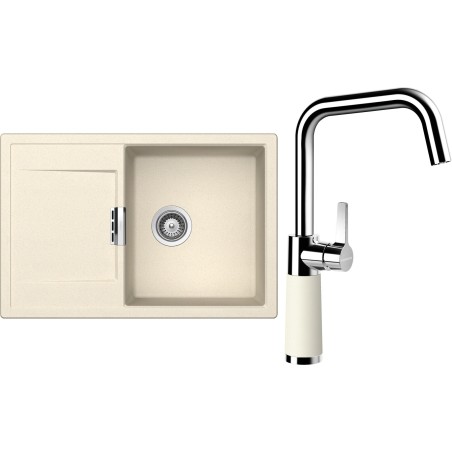 Set Schock S6-8 (dřez Mono D-100 Magnolia + baterie SC-530 Magnolia)