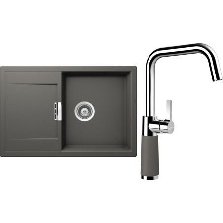 Set Schock S6-8 (dřez Mono D-100 Silverstone + baterie SC-530 Silverstone)