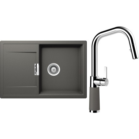 Set Schock S6-9 (dřez Mono D-100 Silverstone + baterie SC-530.120 Silverstone)