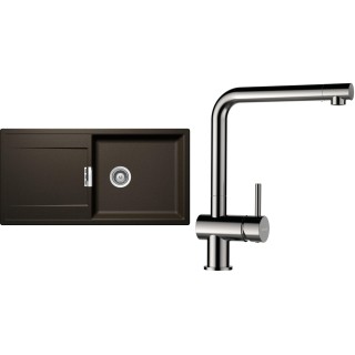 Set Schock S8-3 (dřez Mono D-100L Bronze + baterie Epos Nerezový vzhled)